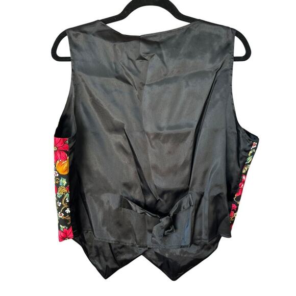 NWT Vintage Women's Nutcracker Poinsettia Christmas Holiday Vest Side Large - Picture 5 of 5